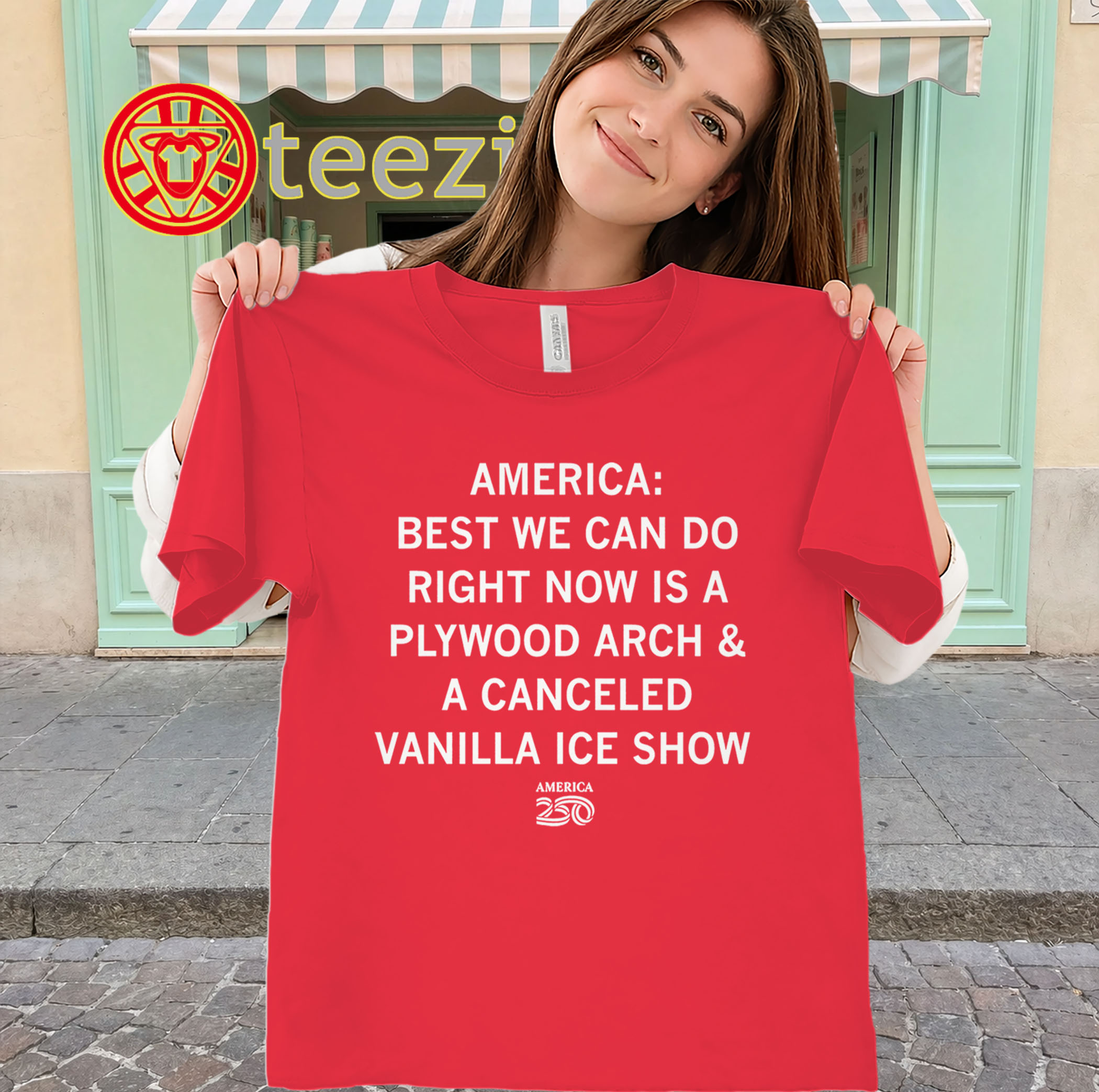 America 250 Shirt - Plywood Arch Vanilla Ice Meme Tee