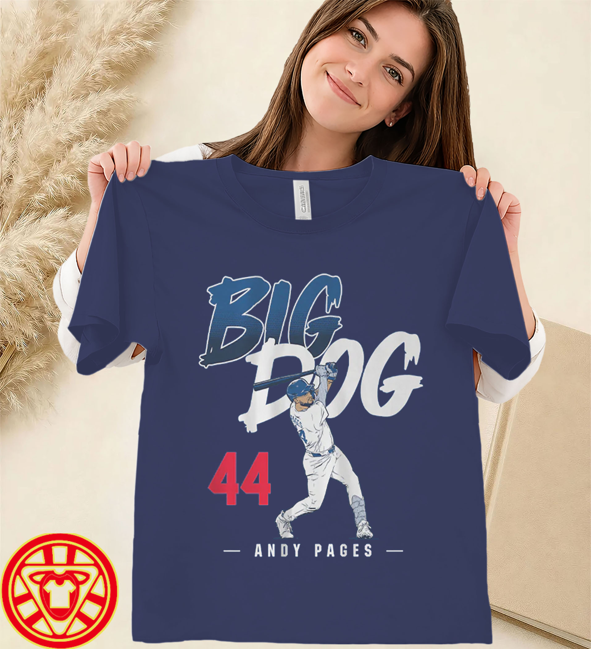 Big Dog Shirt – Andy Pages Los Angeles Baseball Fan Tee - Image 3