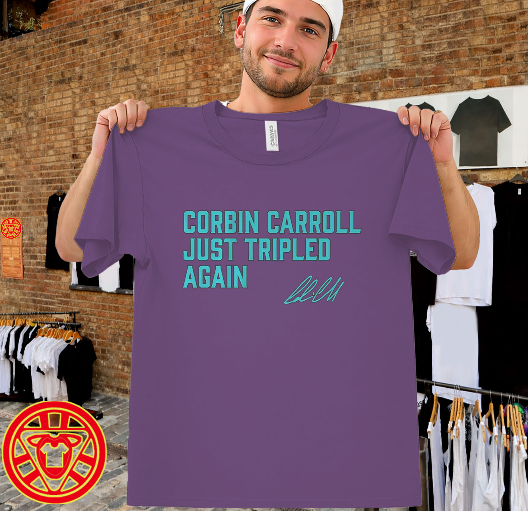 Corbin Carroll Just Tripled Again Shirt men-design
