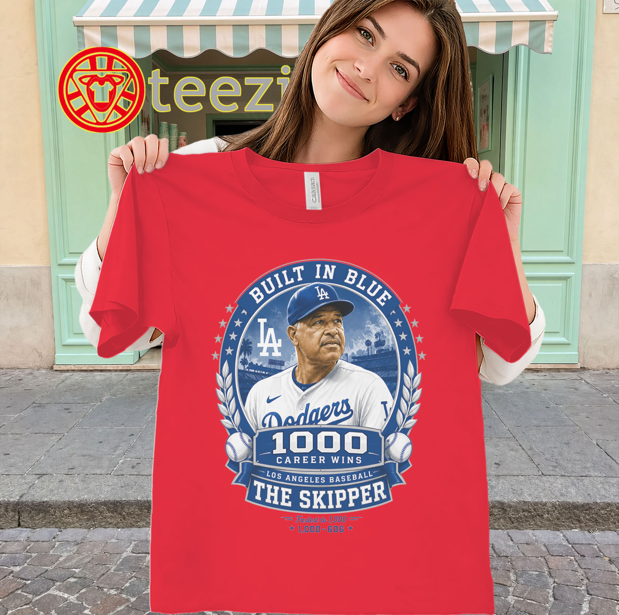 Dave Roberts Shirt - Dodgers 1000 Career Wins Skipper Tee
