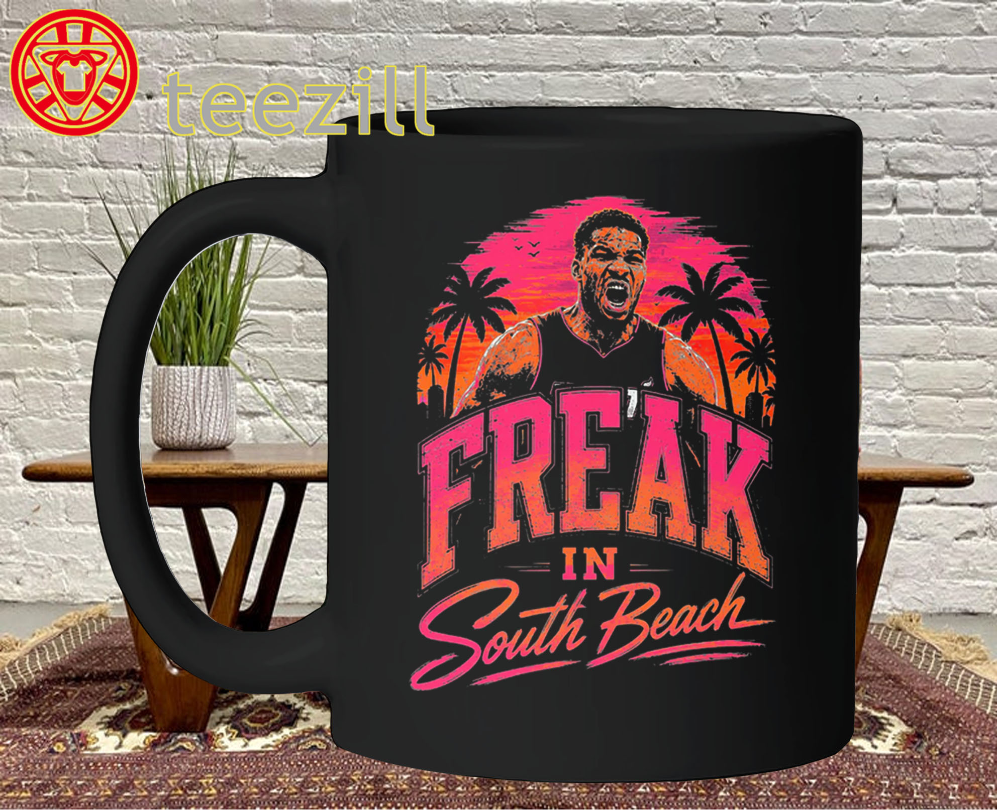 Freak In South Beach Shirt - Giannis Miami Heat Tee Mug
