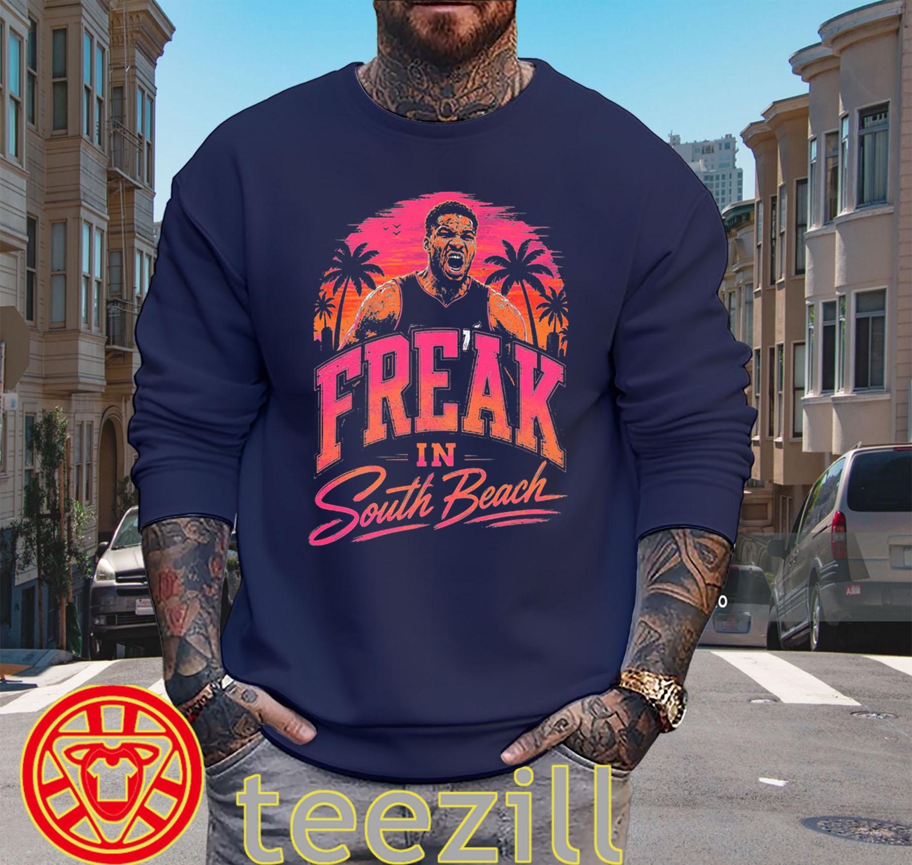 Freak In South Beach Shirt - Giannis Miami Heat Tee sweater