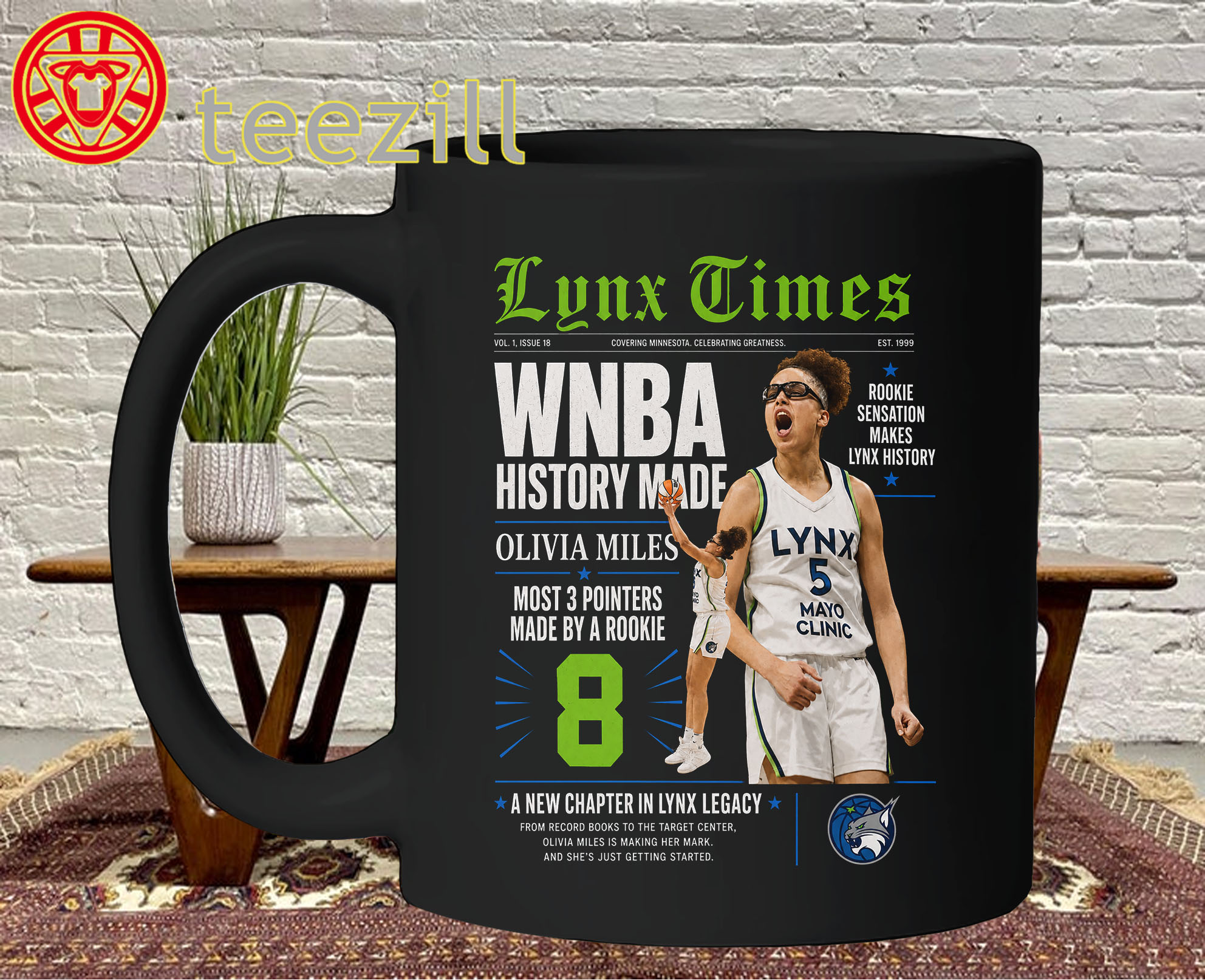 History Made Shirt – Olivia Miles Minnesota Lynx Rookie 3-Point Record Mug