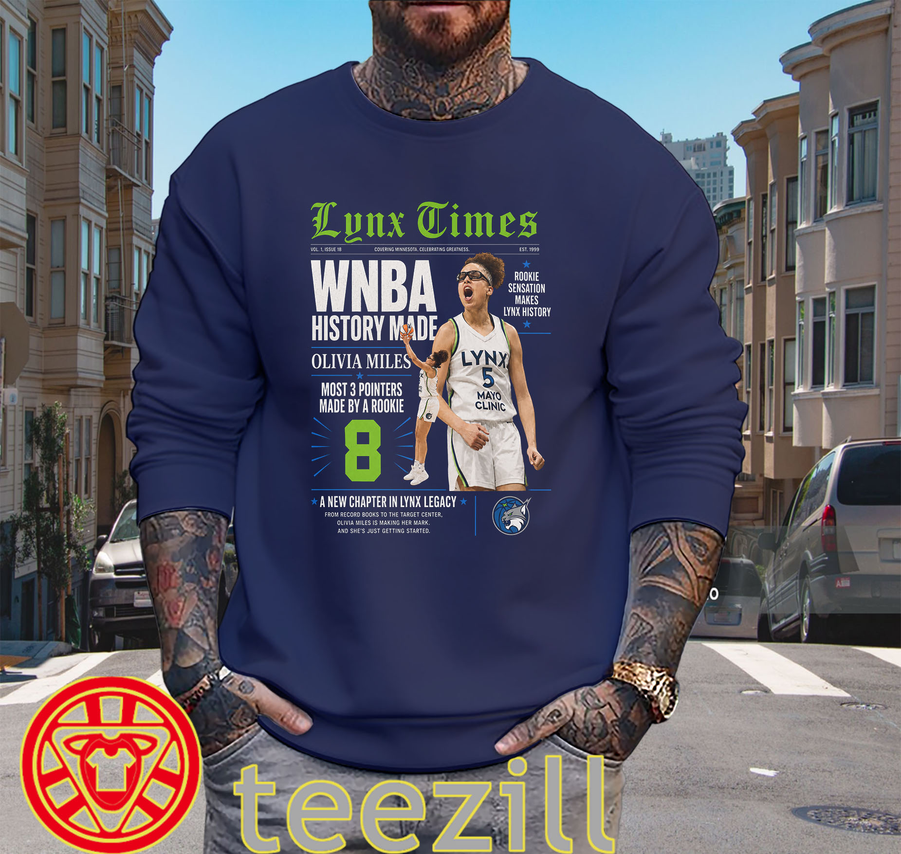 History Made Shirt – Olivia Miles Minnesota Lynx Rookie 3-Point Record Tee
