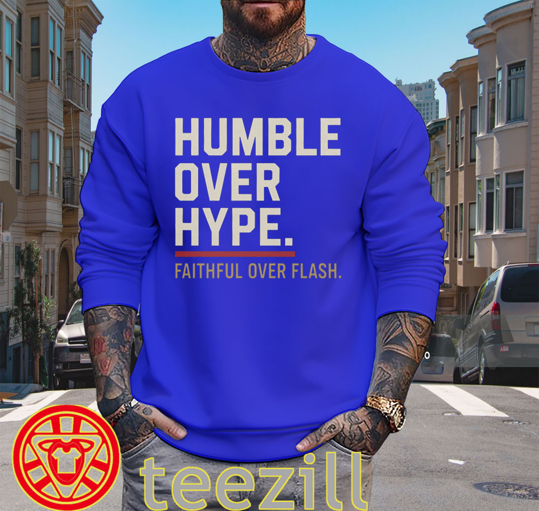 Humble Over Hype SF 49ers Faithful Over Flash Shirt – Fan Gear