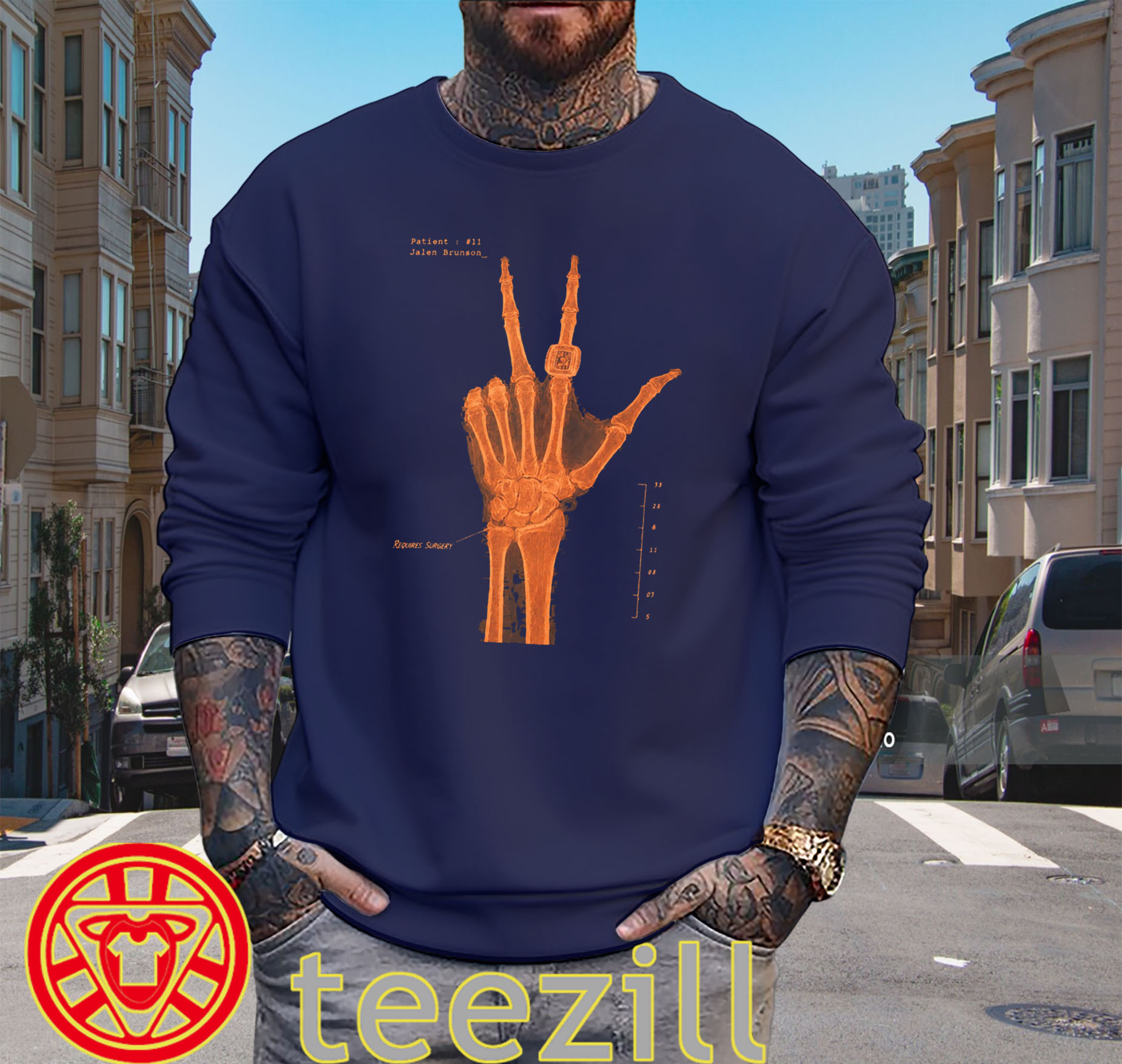 Jalen Brunson Hand X-Ray Shirt