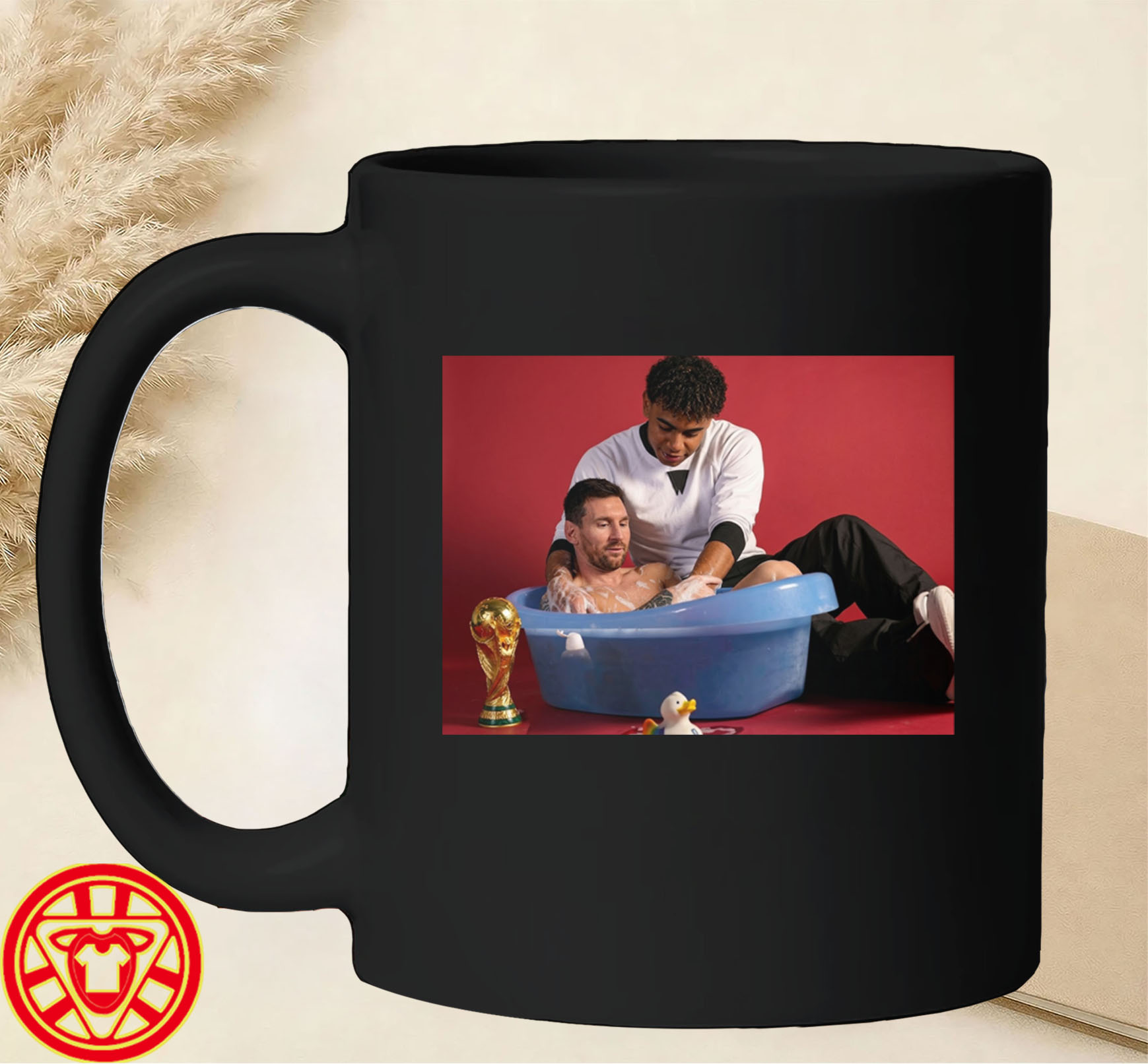 Lamine Yamal Bathes Messi Shirt-mug-design
