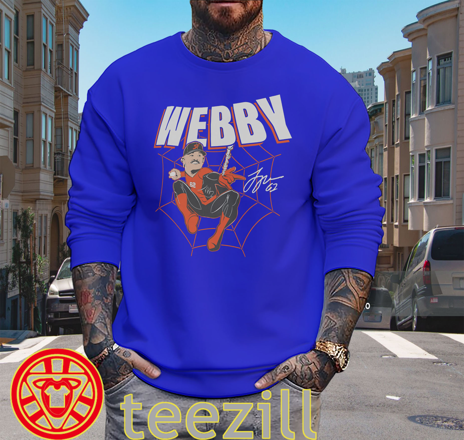 Logan Webby Shirt - Logan Webb Spider-Man Giants Tee sweater