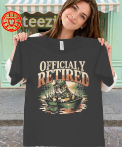 Officially Retired Shirt – Funny Bulldog Fishing Retirement Tee