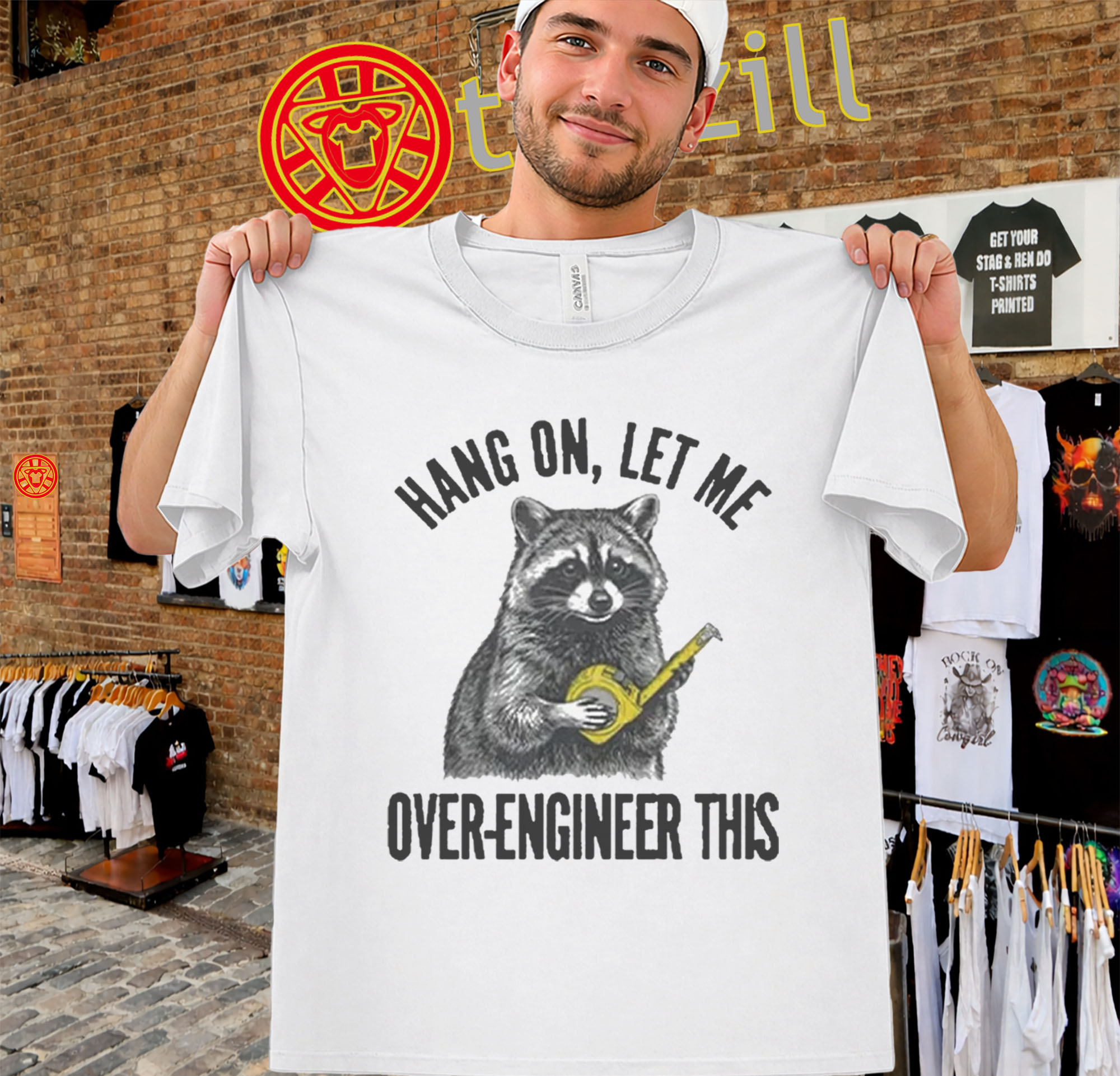 Raccoon Meme Shirt - Hang On Let Me Over-Engineer This Tee