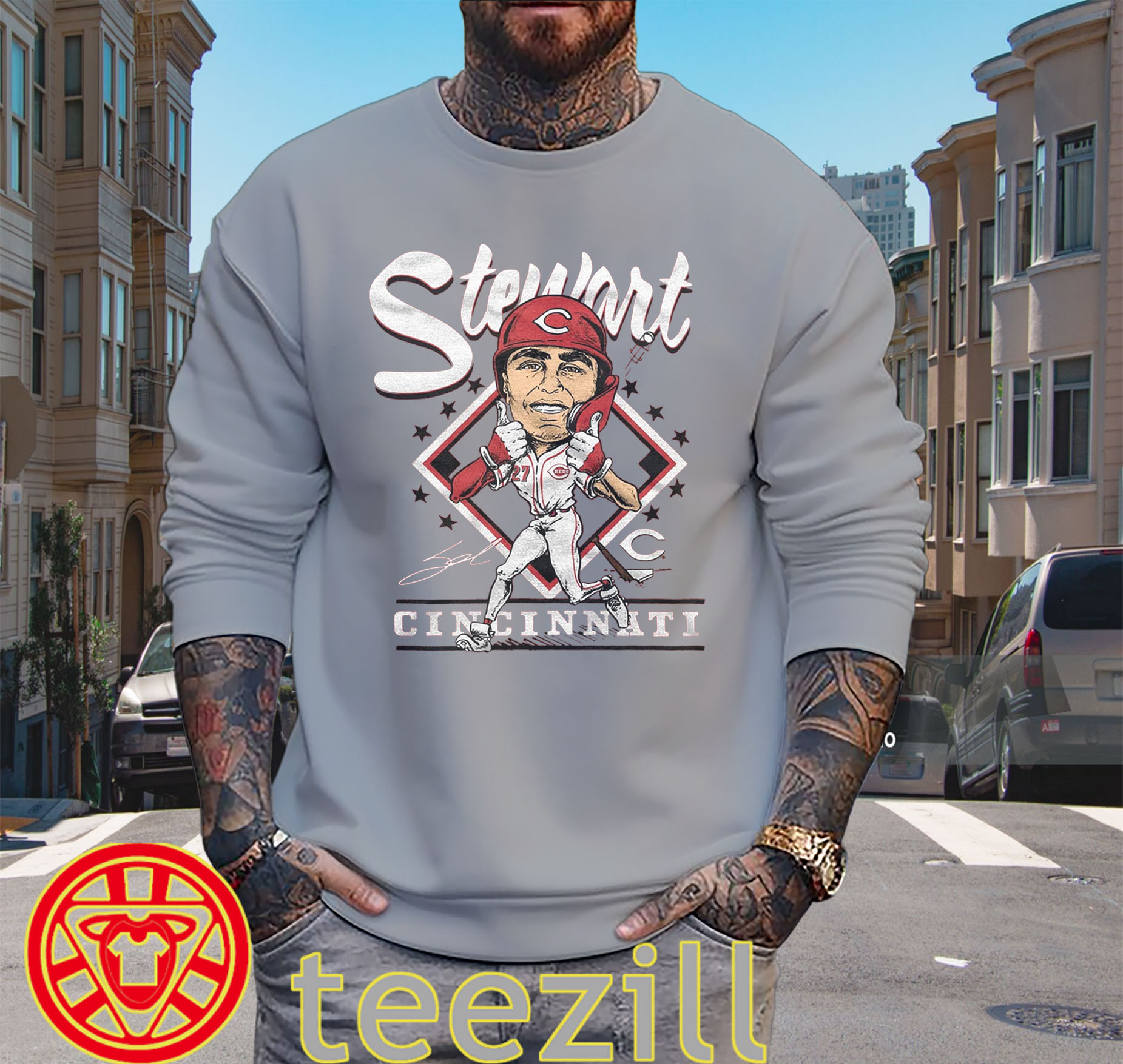Sal Stewart Shirt – Cincinnati Reds Signature Tee sweater