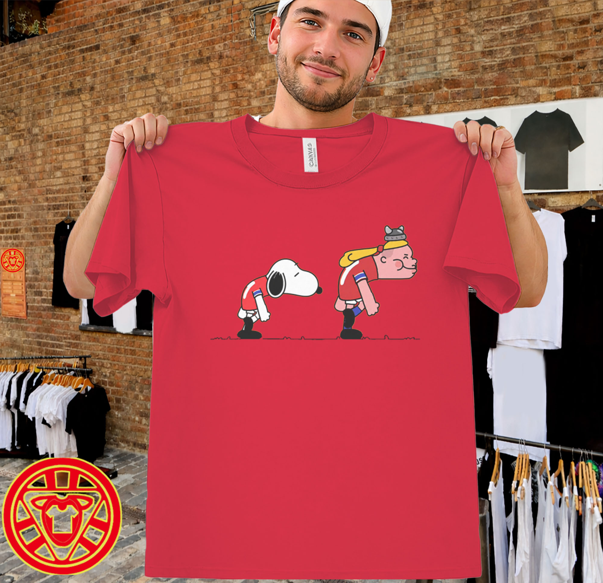 Haaland x Snoopy Shirt – Norway Soccer Running Meme - Image 2