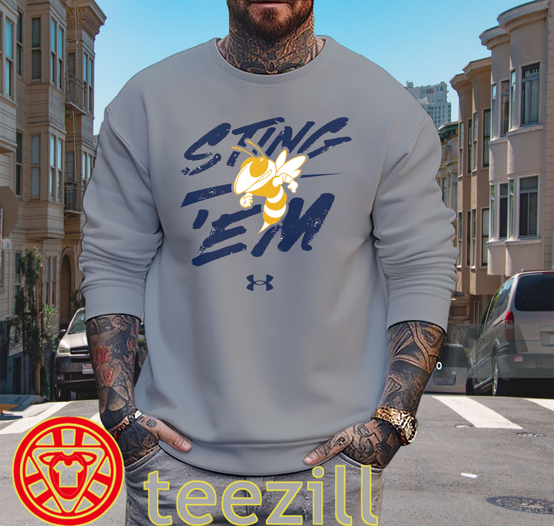 Sting 'Em Shirt - Georgia Tech Yellow Jackets Tee sweater