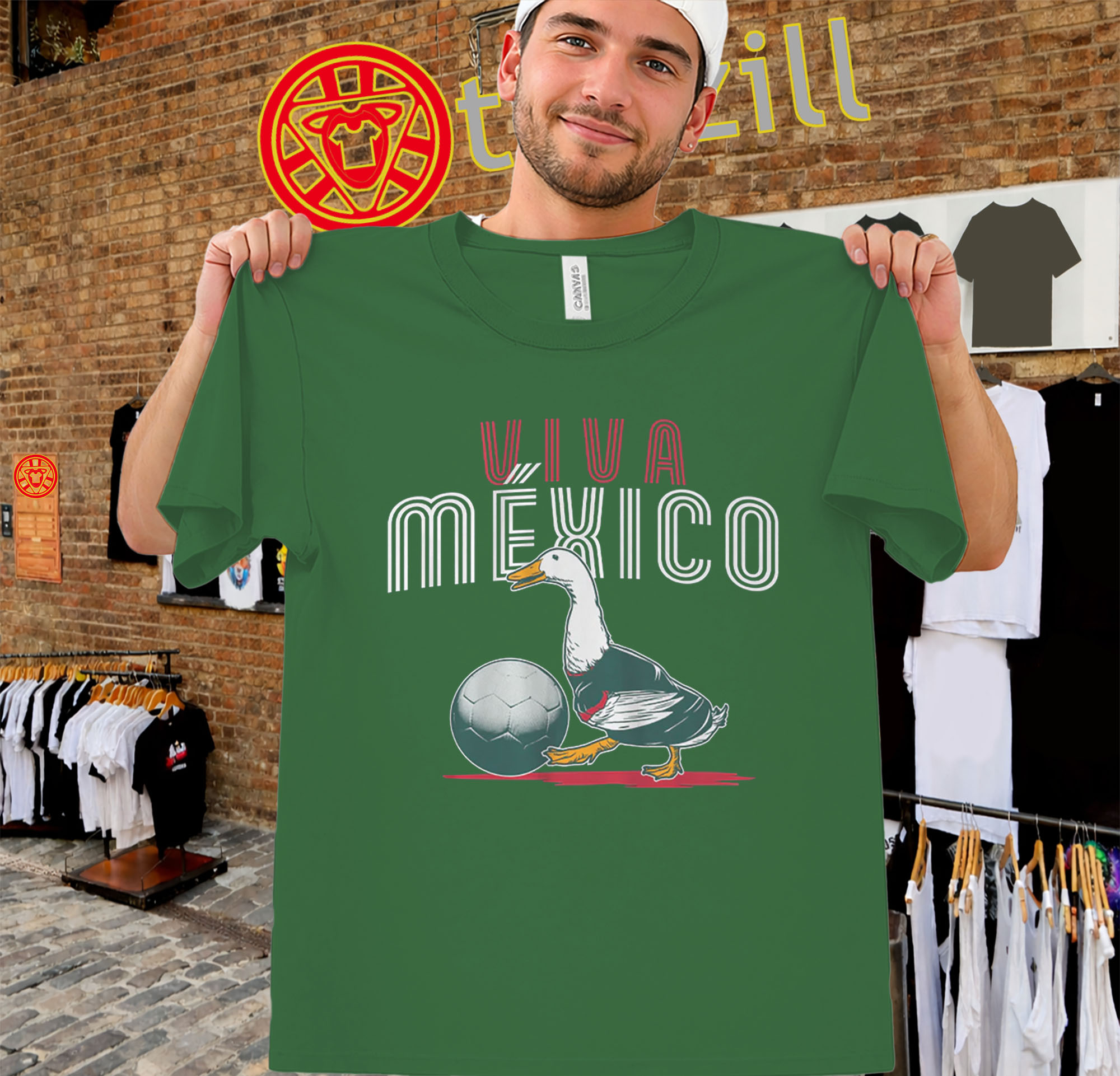 Viva Mexico Shirt - Merlin Mexico Soccer Mascot Tee