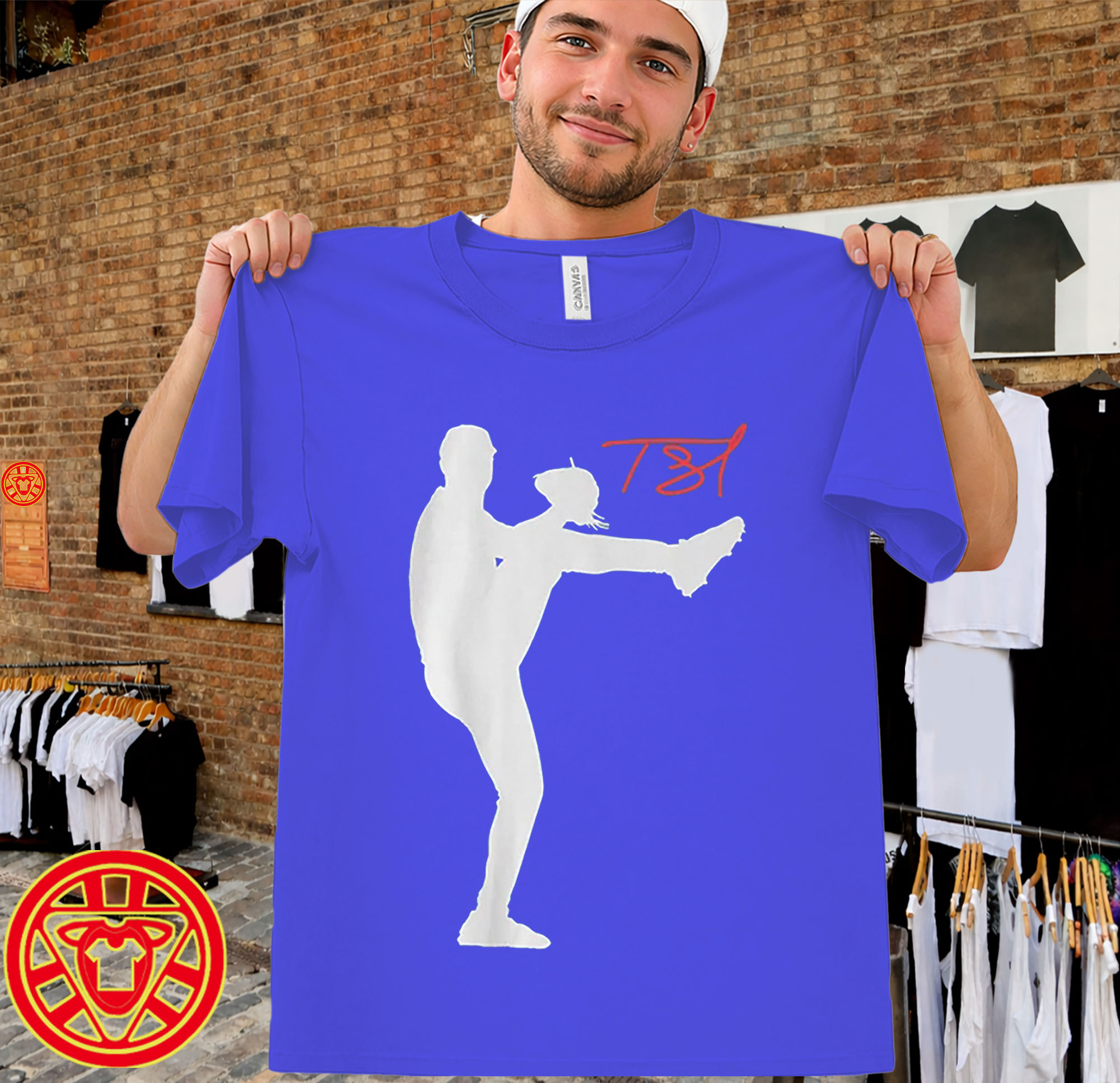 Los Angeles Ace Silhouette Baseball Fan Tee-men-design