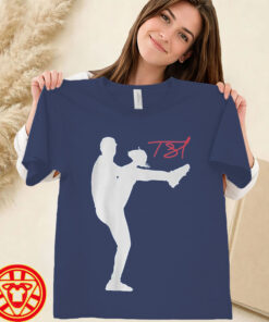 Los Angeles Ace Silhouette Baseball Fan Tee-women-design