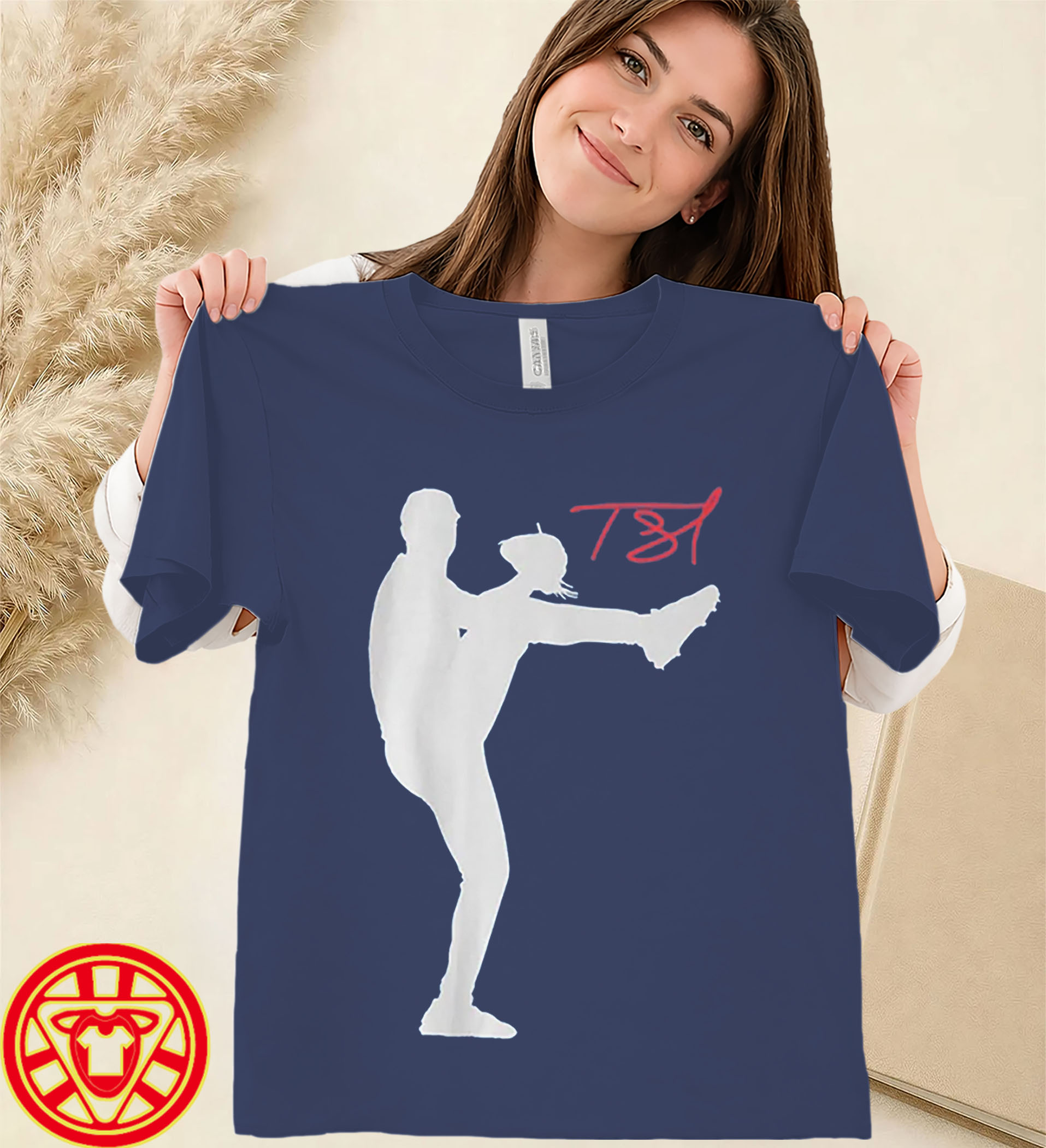 Los Angeles Ace Silhouette Baseball Fan Tee-women-design