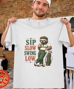 Sip Slow Swing Low Sloth Golfing-men-design