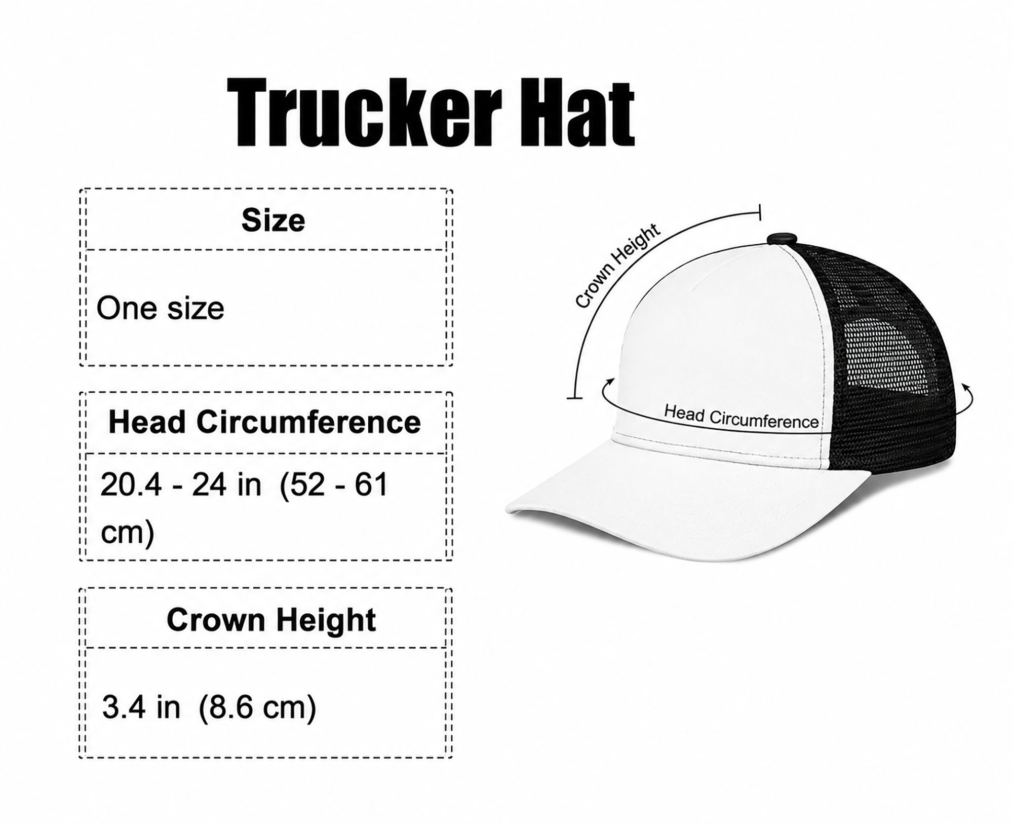 Size Hat Trucker