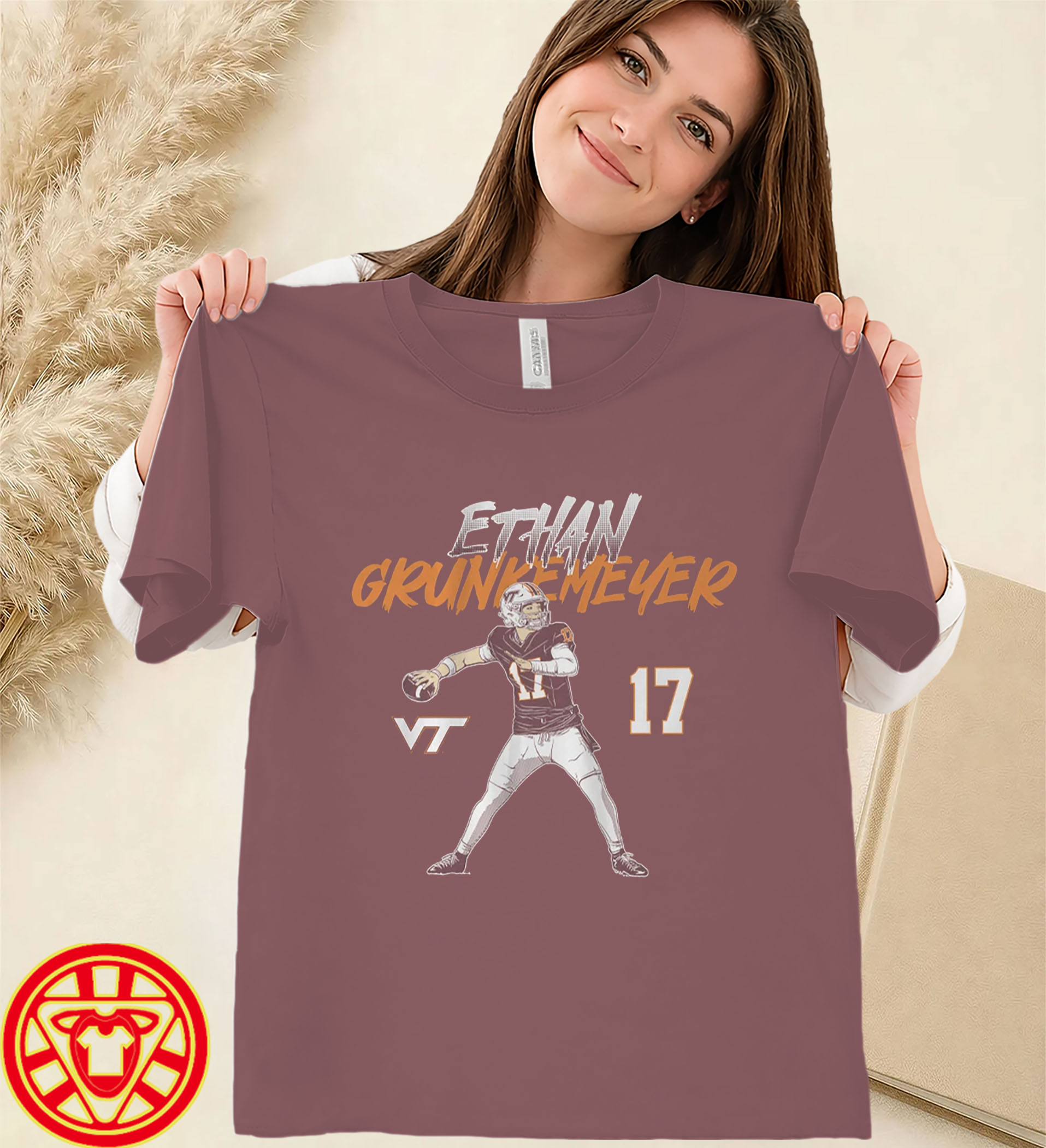 Virginia Tech Football Ethan Grunkemeyer-women-design