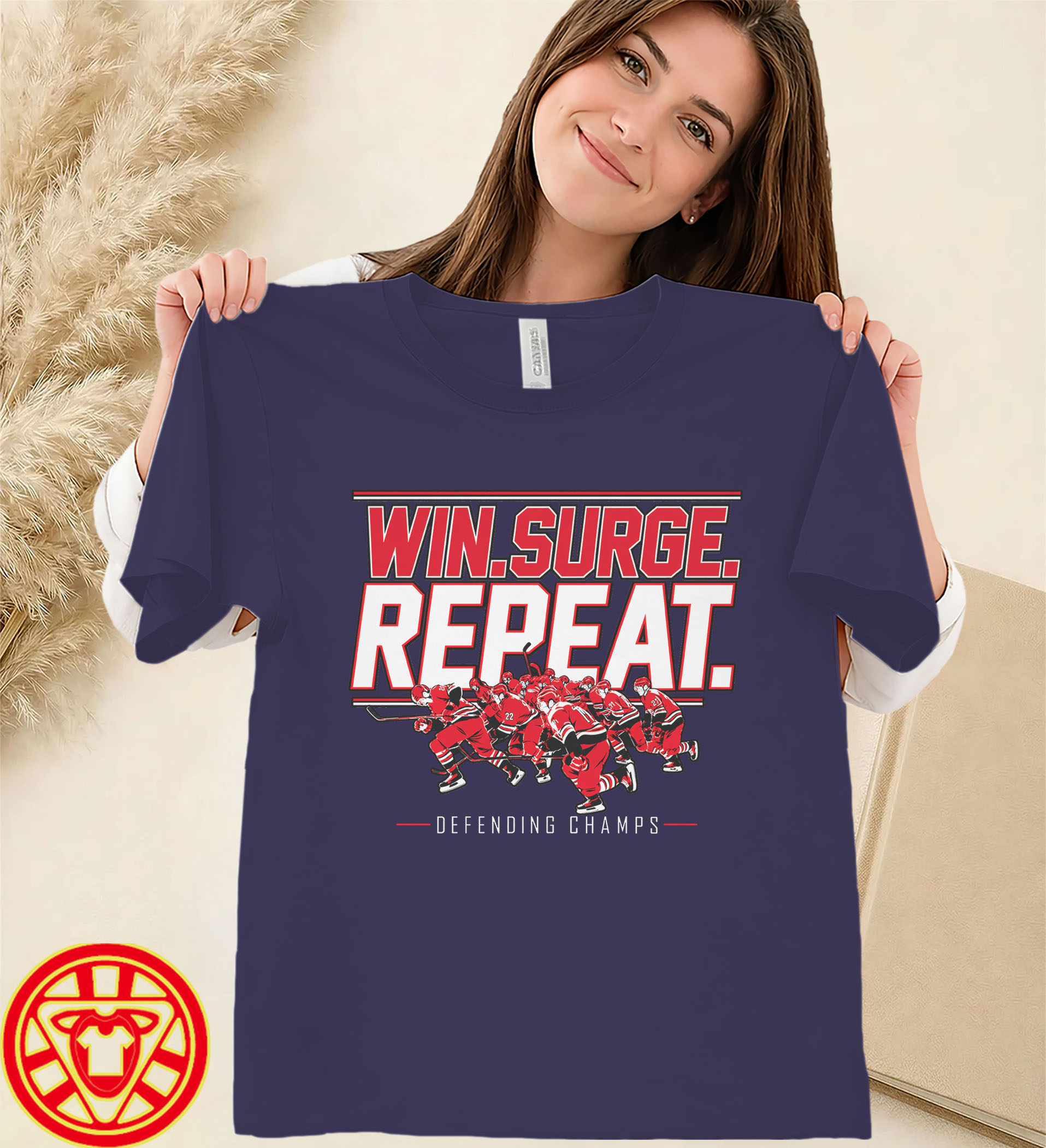 Carolina Hockey Win. Surge. Repeat. design