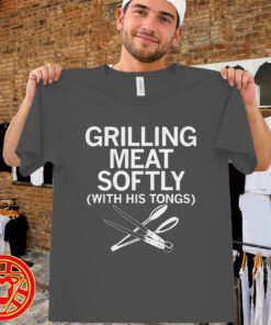 Grilling Meat Softly With His Tongs men-design