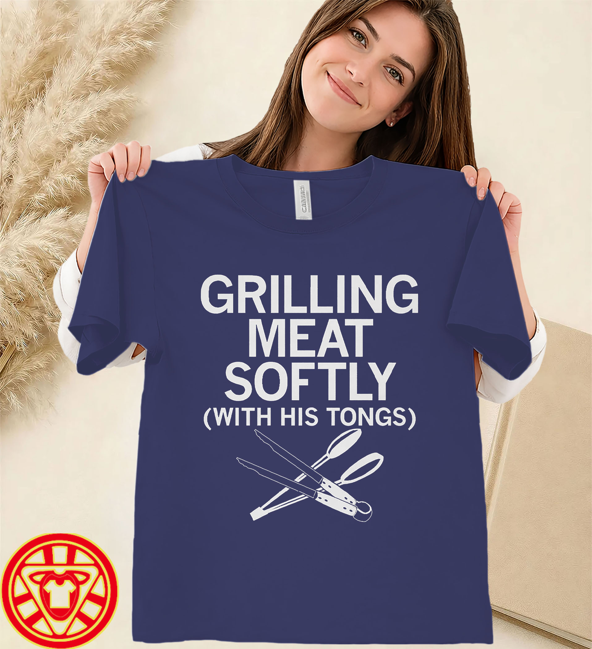 Grilling Meat Softly With His Tongs women-design