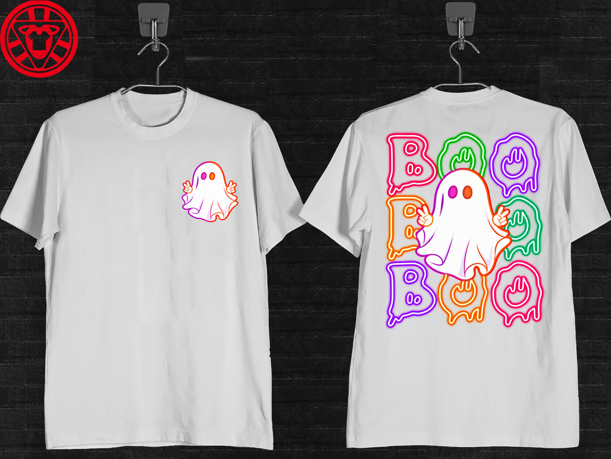 Halloween Cute Ghost Graphic Mockup-Black-Fron