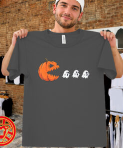 Halloween Pumpkin Eating Ghost Gamer men-design