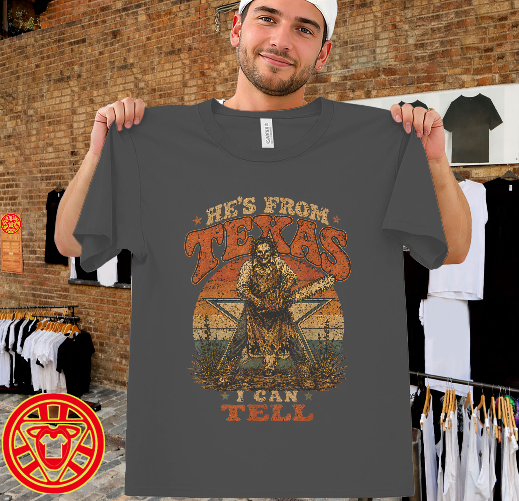 Horror He's From Texas I Can Tell men-design