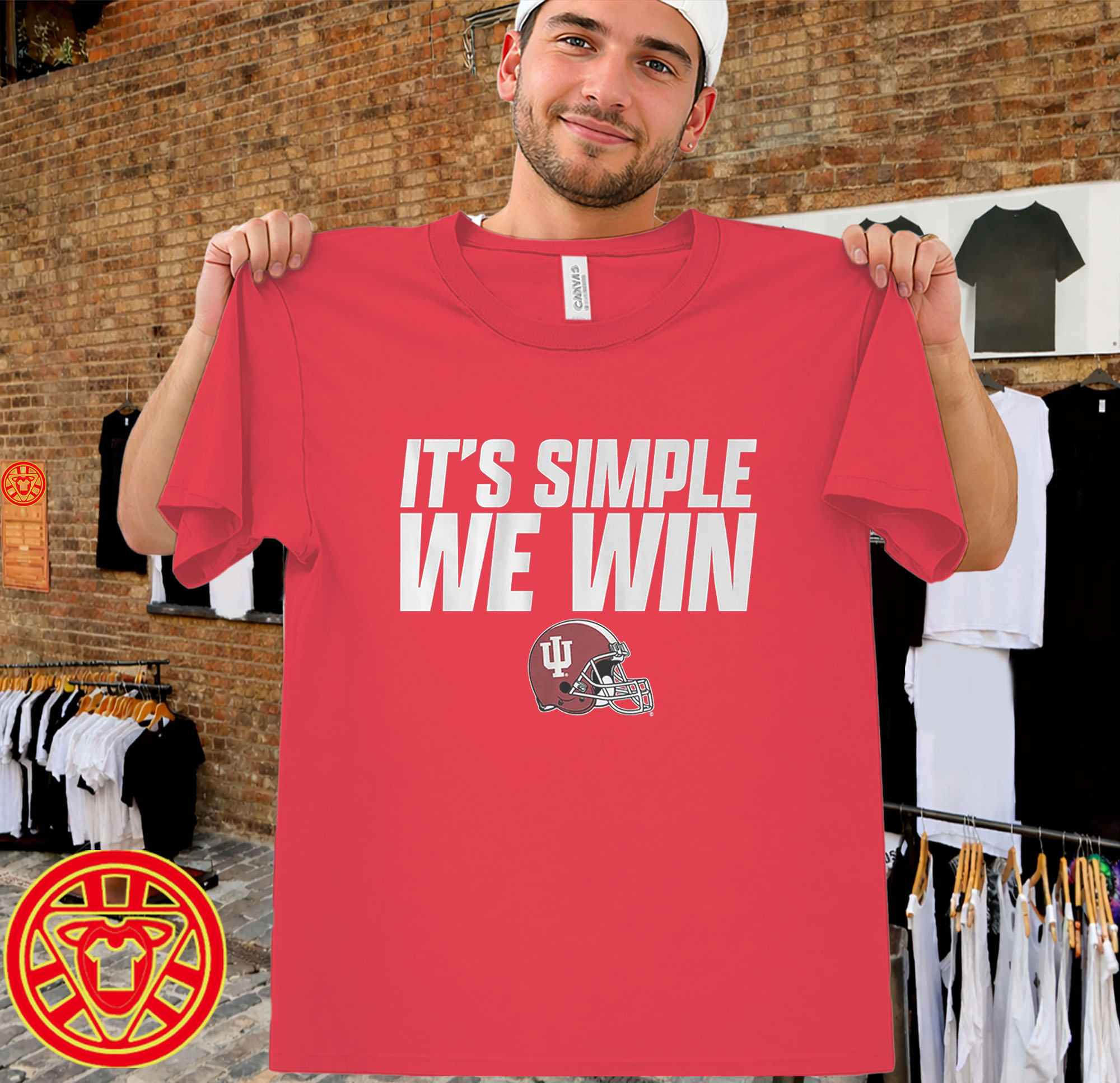 Indiana Football It's Simple We Win-men-design