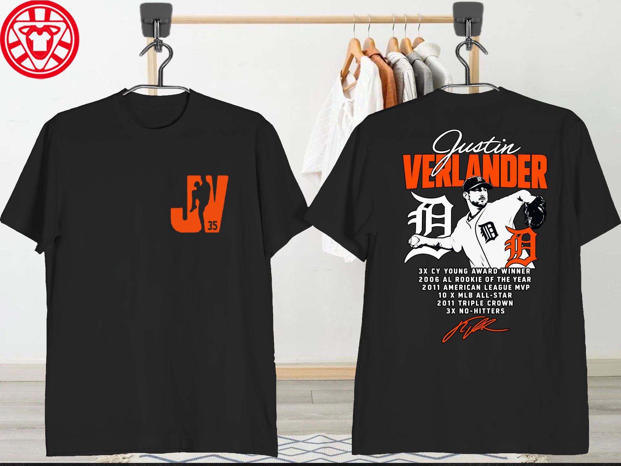 Justin Verlander Detroit Tigers 2026 Black-Fron