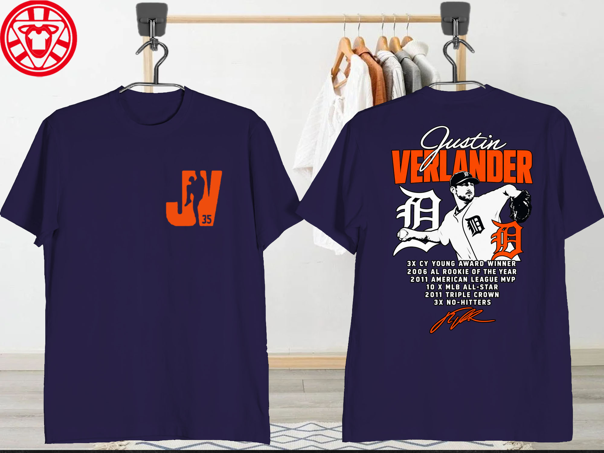 Justin Verlander Detroit Tigers 2026 Mockup-Black-Fron