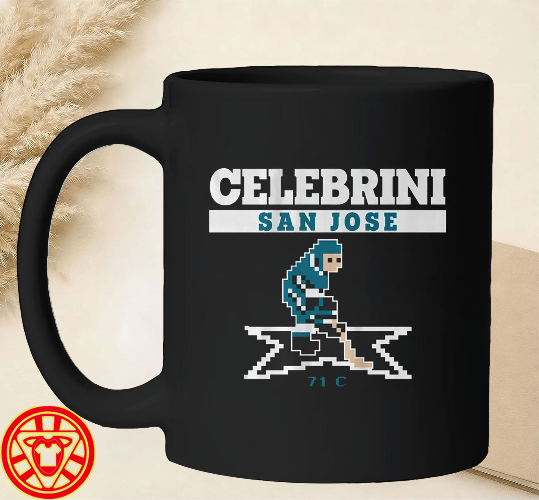 Macklin Celebrini Retro Hockey mug-design