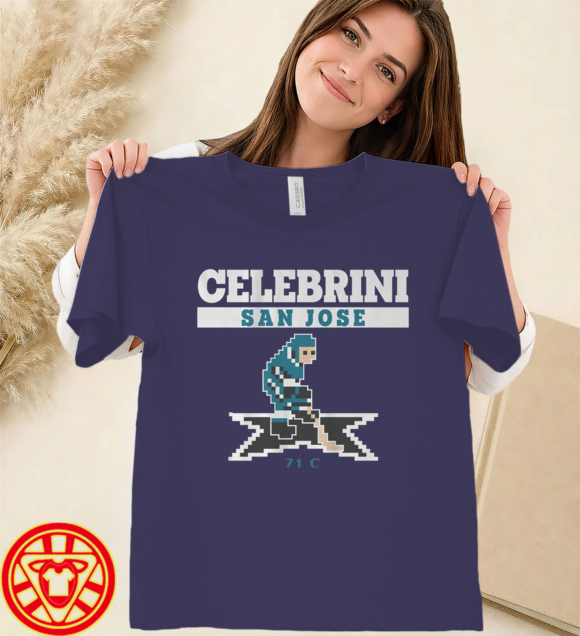 Macklin Celebrini Retro Hockey-women-design