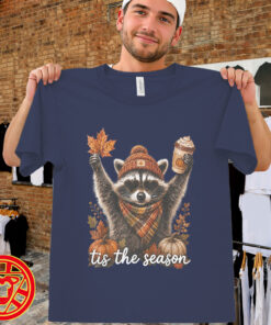 Raccoon Pumpkin & Coffee Autumn men-design