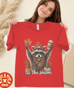 Raccoon Pumpkin & Coffee Autumn women-design