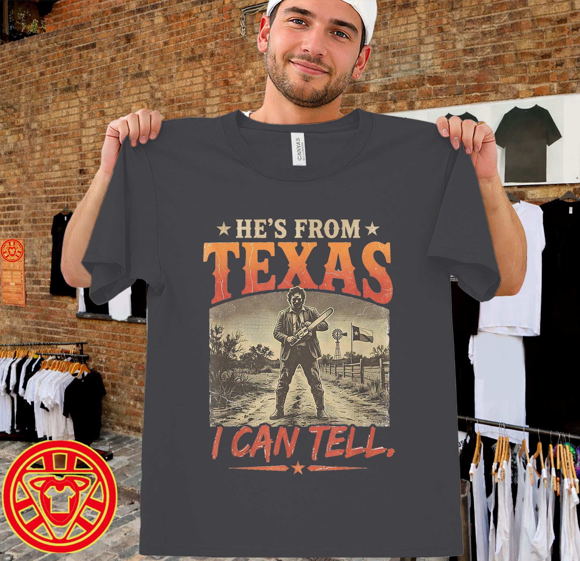 Texas I Can Tell Chainsaw Horror Halloween men-design