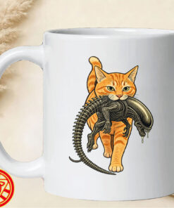 Cat Carrying Alien Orange Tabby mug-design