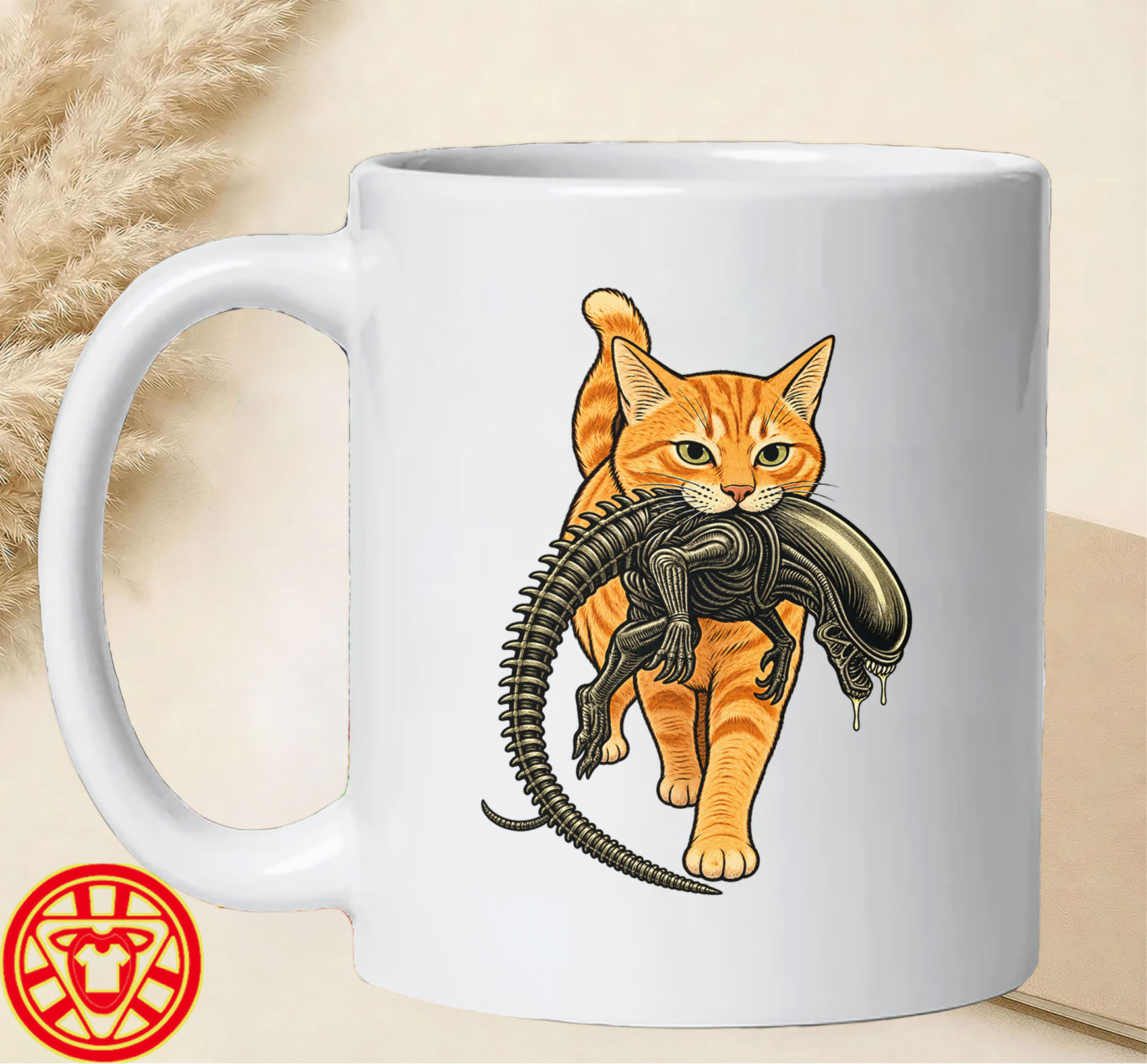 Cat Carrying Alien Orange Tabby mug-design