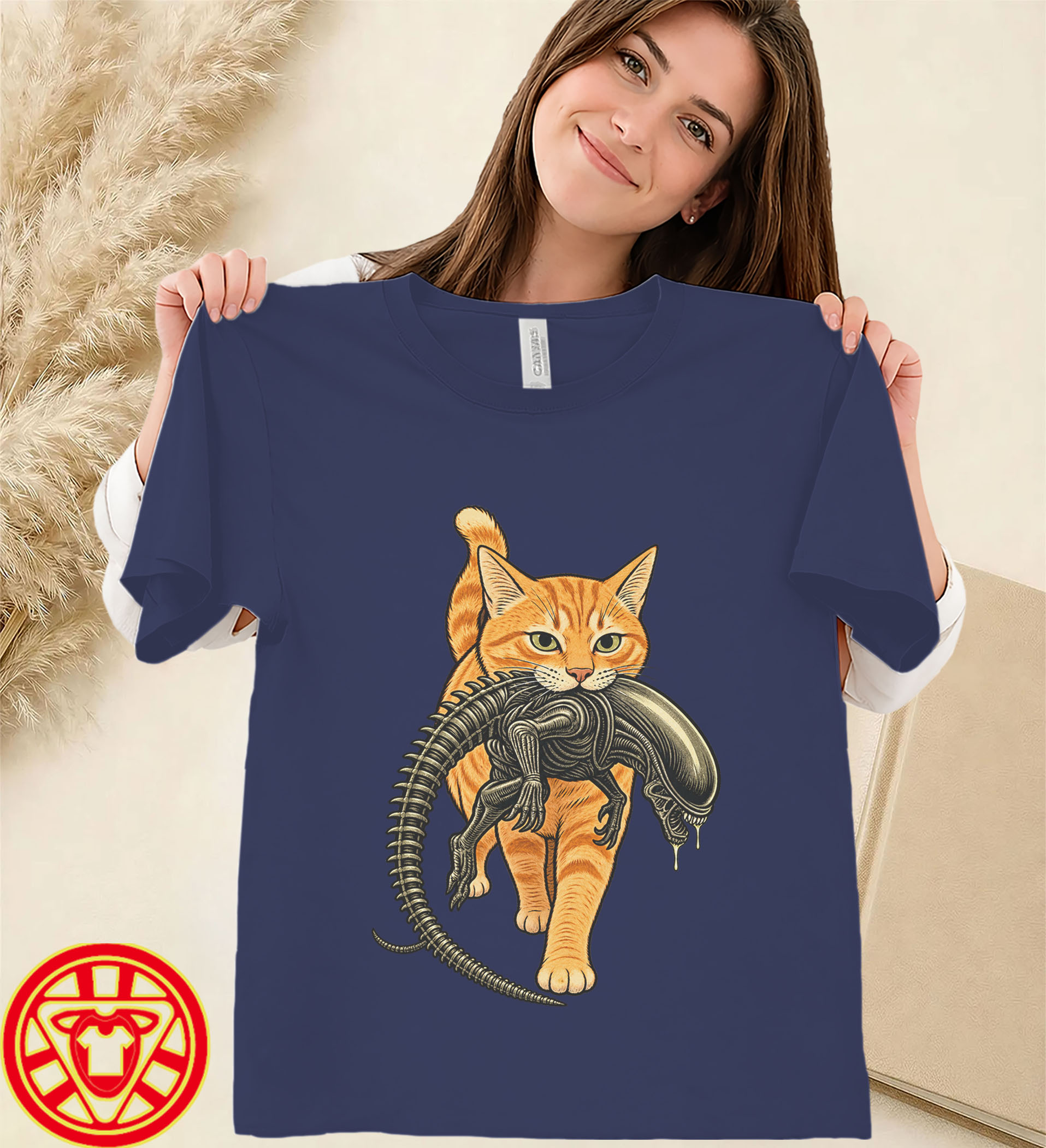 Cat Carrying Alien Orange Tabby women-design