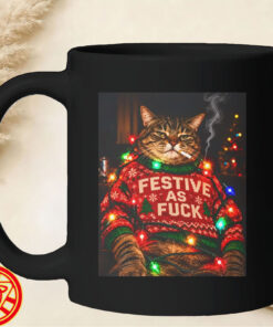 Christmas Cat Festive As Fuck-mug-design