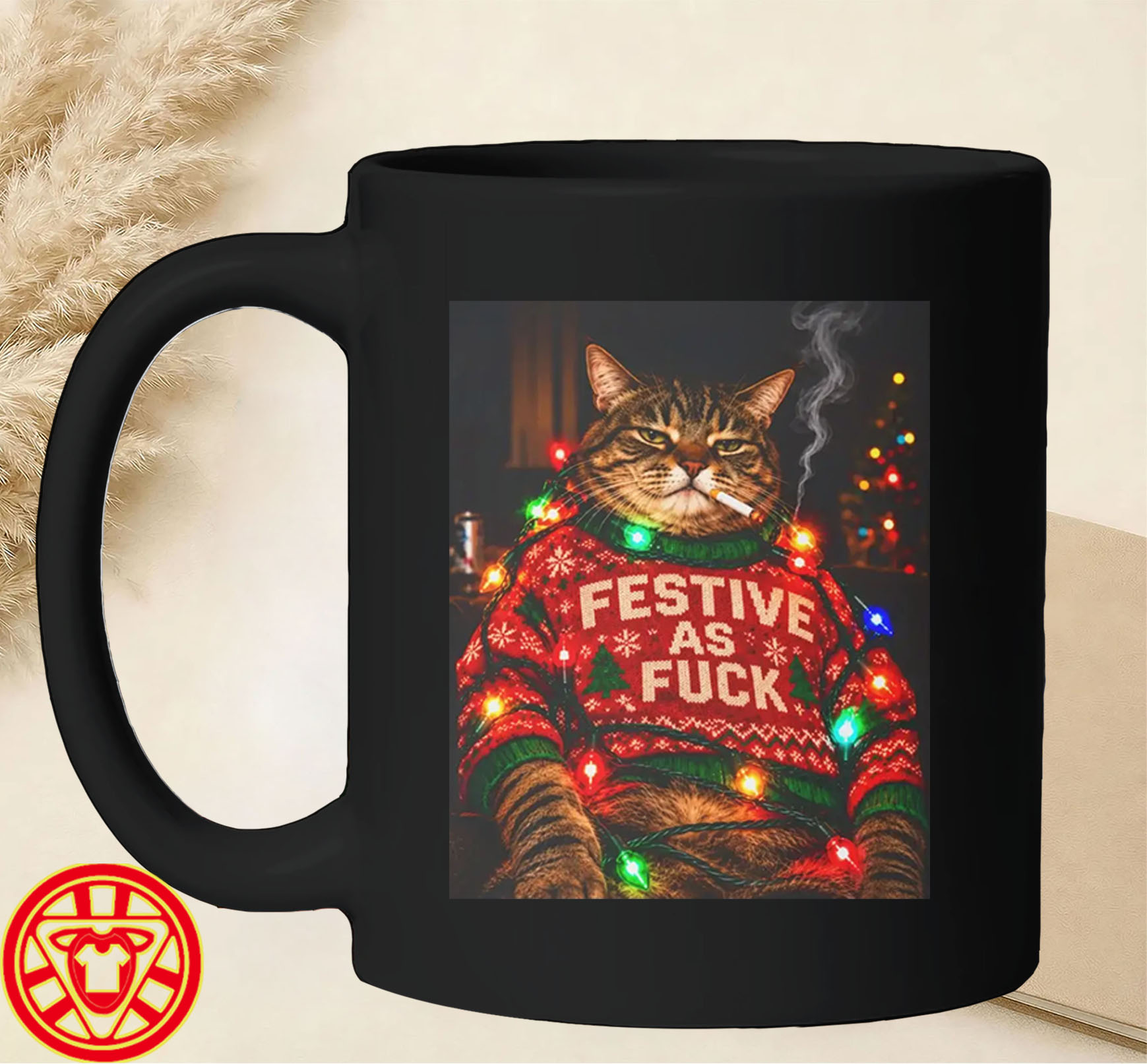 Christmas Cat Festive As Fuck-mug-design