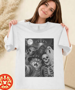 Halloween Cat Selfie Witch Skeleton-women-design