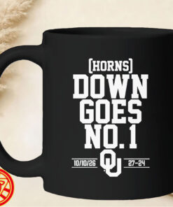 Oklahoma Horns Down Goes No 1 mug-design
