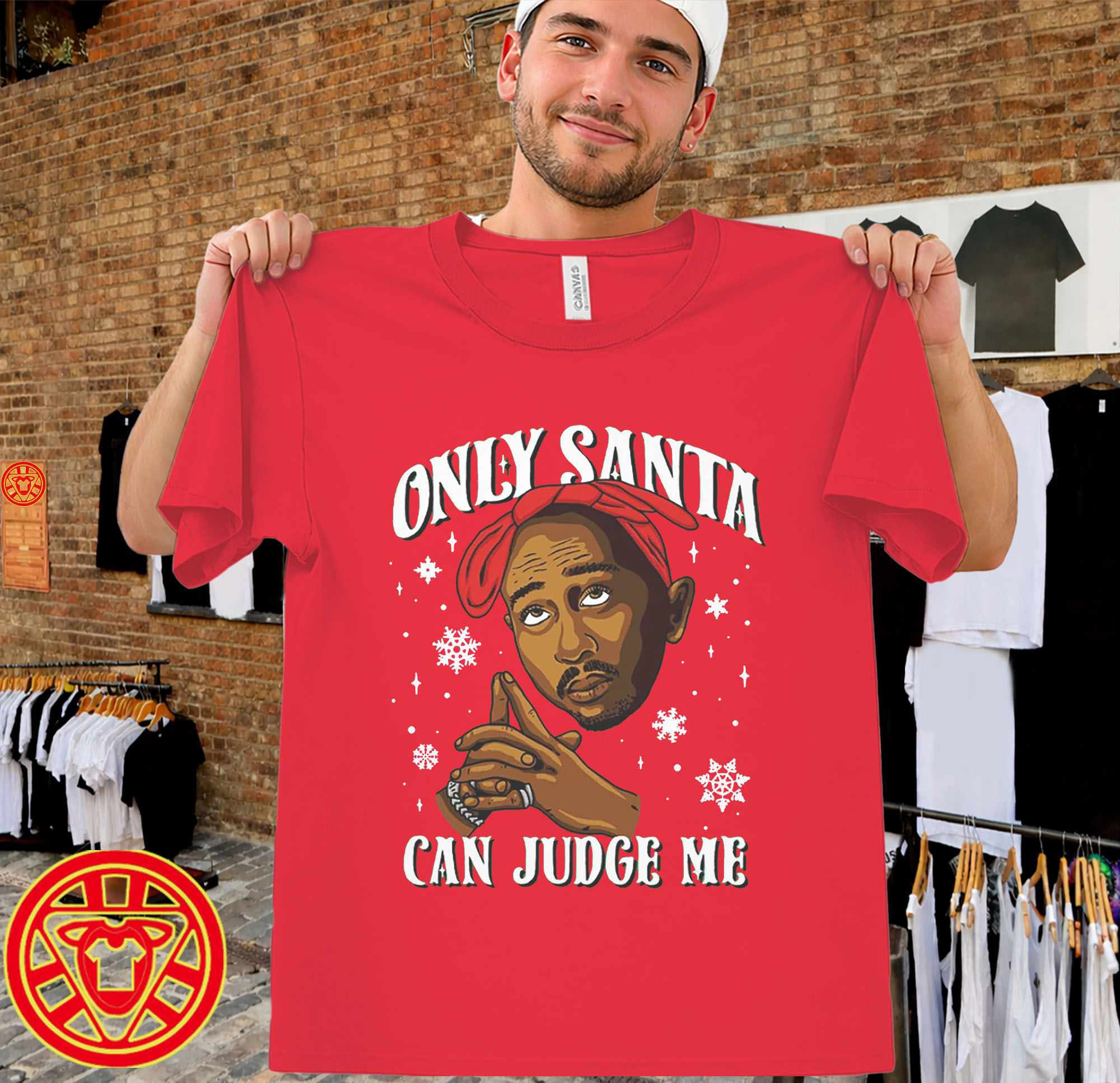 Only Santa Can Judge Me Tupac Christmas men-design