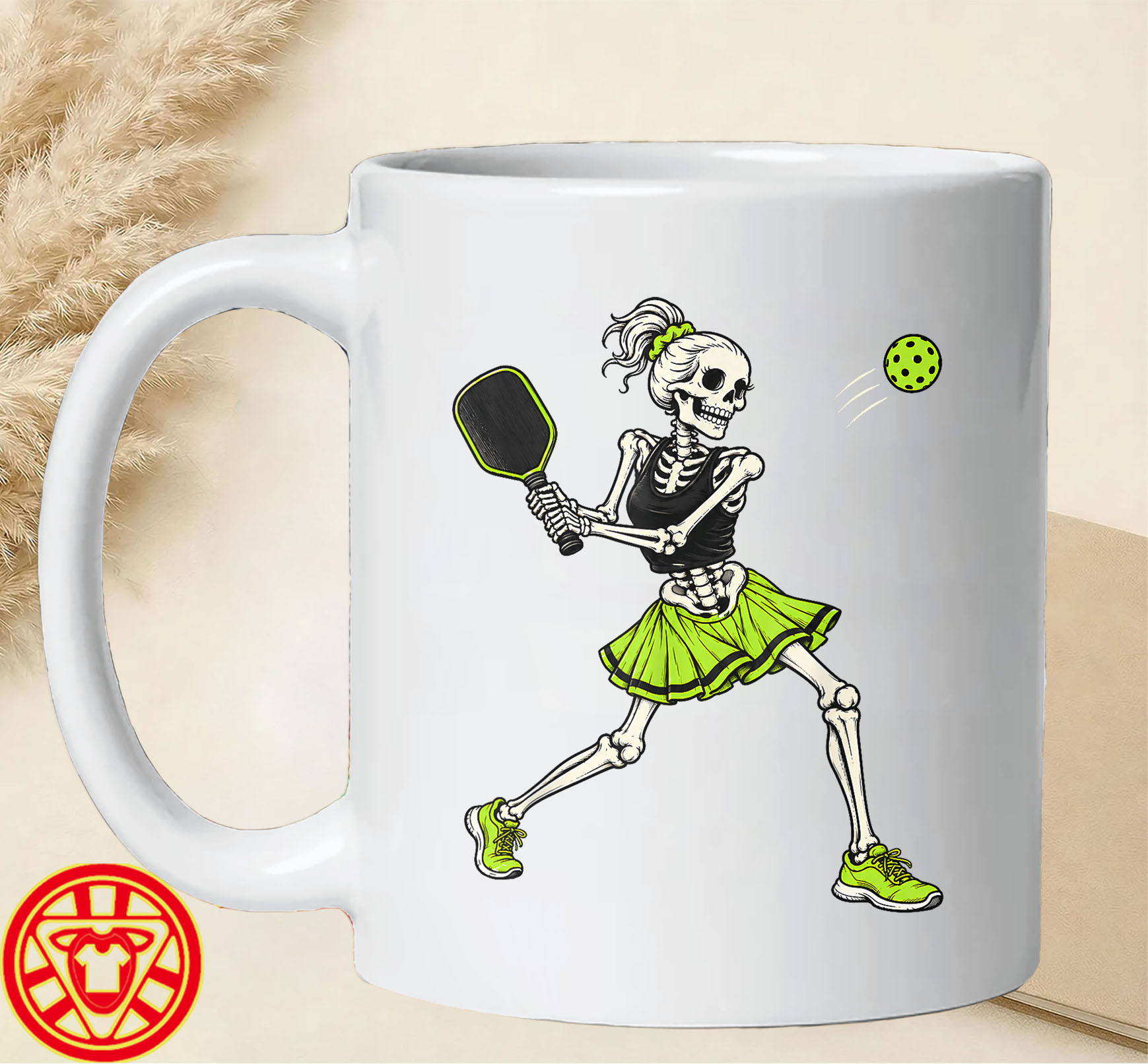 Pickleball Skeleton Halloween Sport mug-design