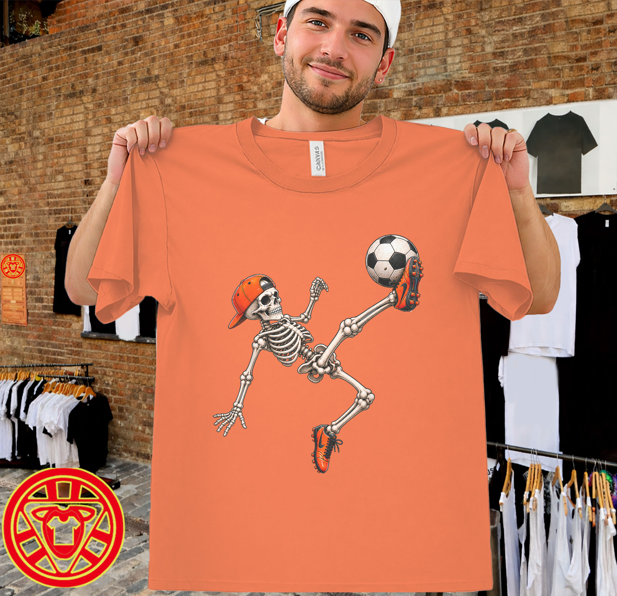 Skeleton Soccer Player Spooky design
