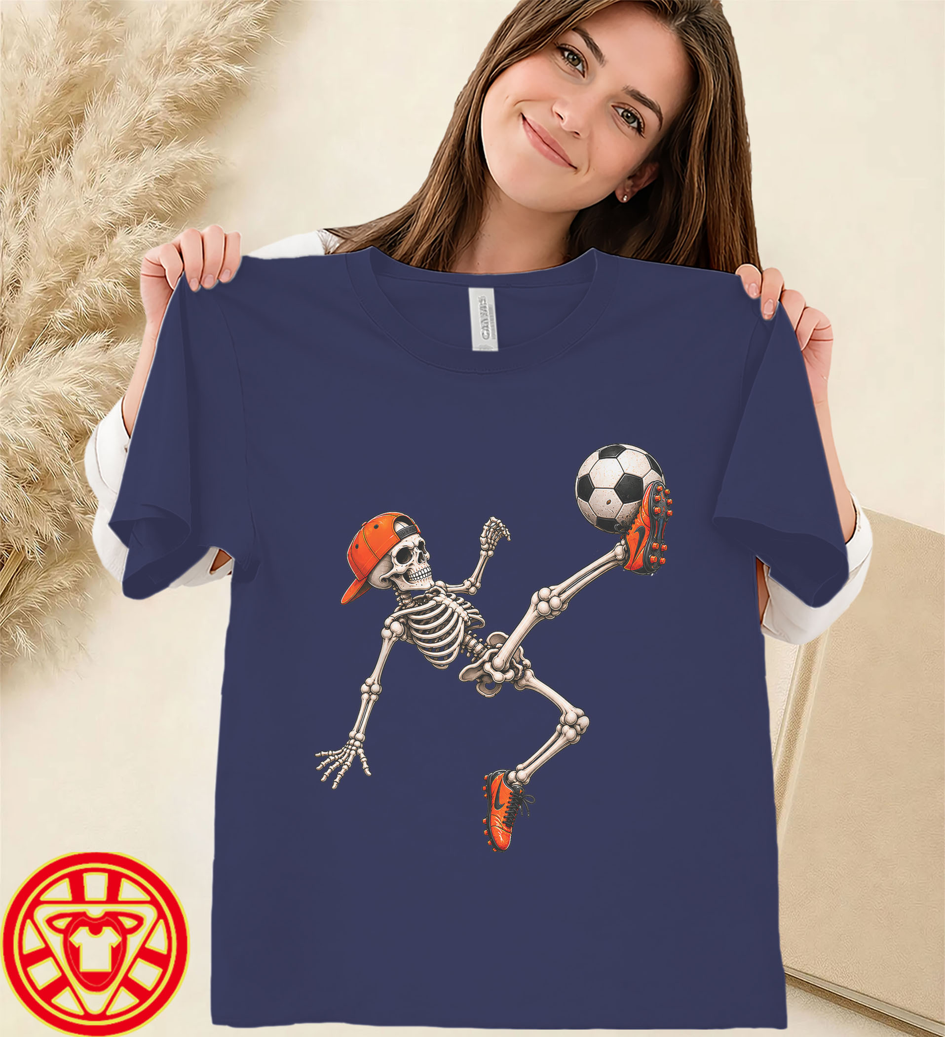 Skeleton Soccer Player Spooky-women-design